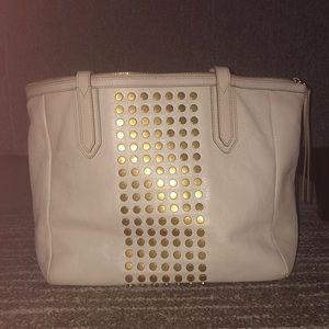 Fossil Cream with Gold Studs Sydney Tote